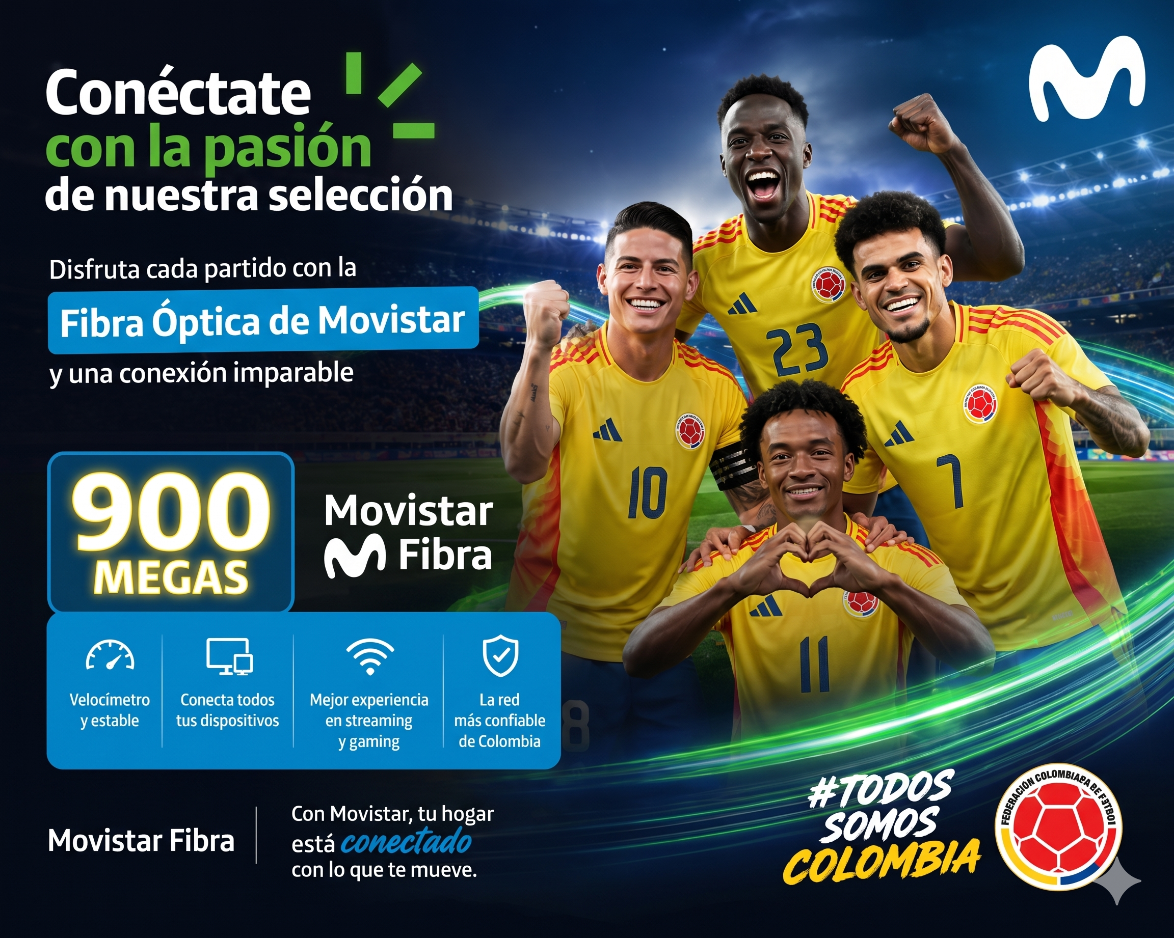 Fútbol Win Sports+ con Movistar Fibra